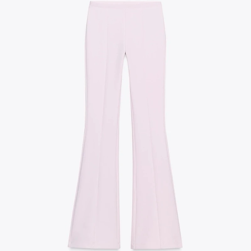 New Zara Interlock Flare Pants In Pink - Small